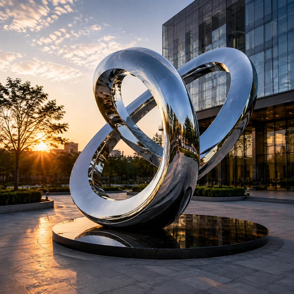 Abstract stainless steel sculpture