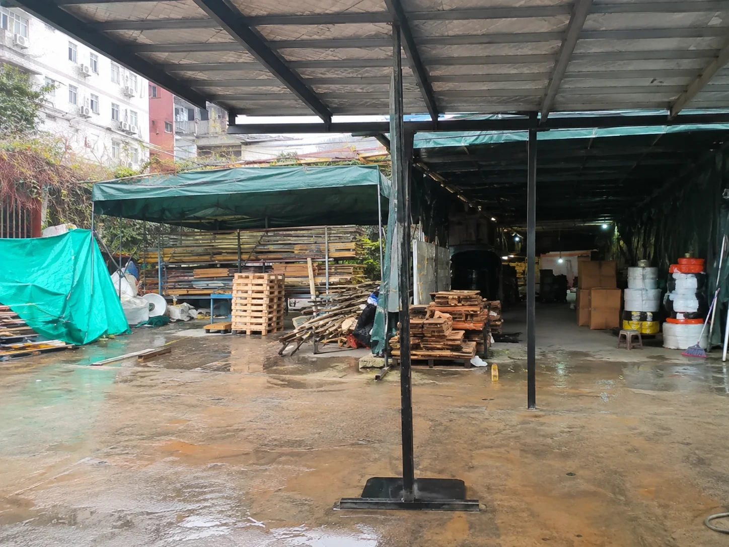 Sculpture factory material yard